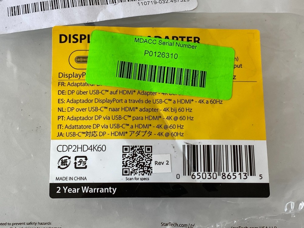 PP21: StarTech USB-C to HDMI Cable Adapter CDP2HD4K60