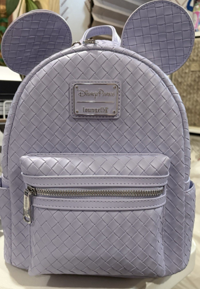 Disney Parks 2026 Mickey Mouse Lavender Woven Loungefly Mini Backpack 🔥🌟