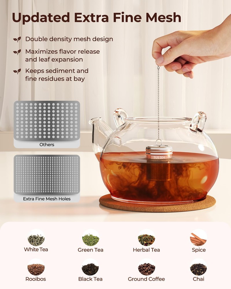Tea Infuser 2 Pack Large for Loose Tea & Spice Infuser for Cooking