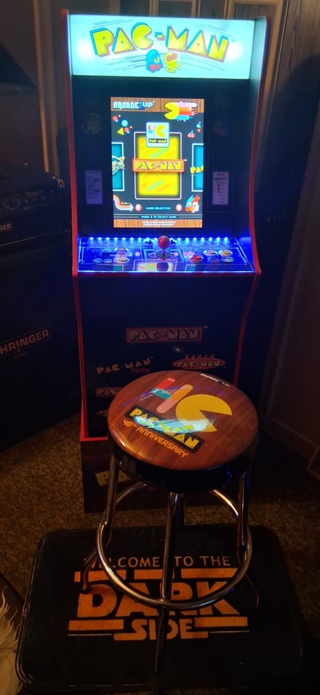 Arcade1Up Pacman 40th Anniversary Edition Arcade Cabinet with RISER and STOOL
