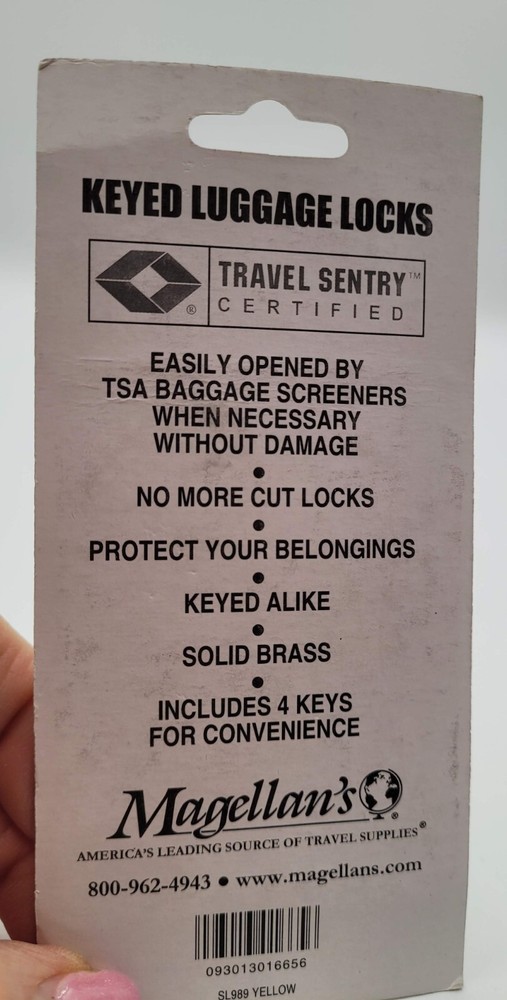 NEW keyed luggage locks, TSA approved, 2 locks keyed alike, solid brass