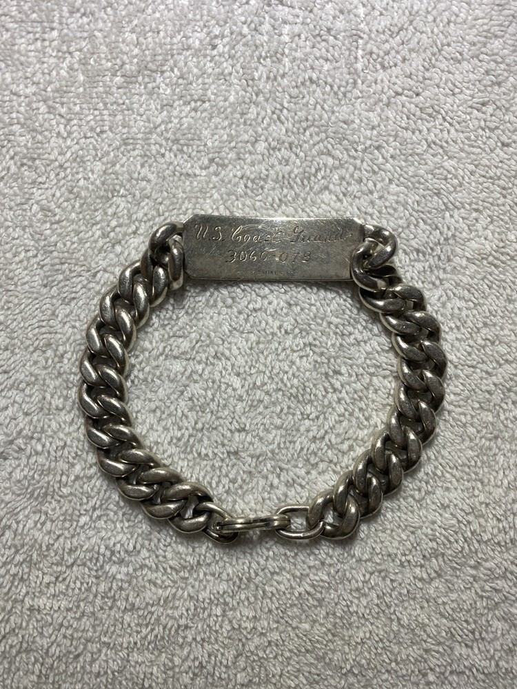 WWII U.S. Coast Guard Sterling Silver ID Bracelet - Joseph A. Eicher 3060-078