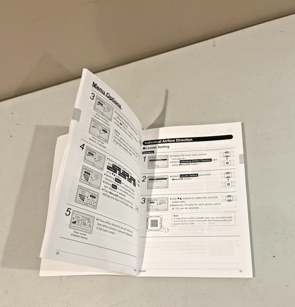 Daikin Industries BRC1E73 Remote Controller Operation Manual ONLY