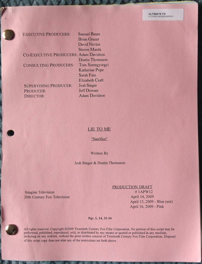 1999 "Newsbreak" Original Script Screenplay Final Draft