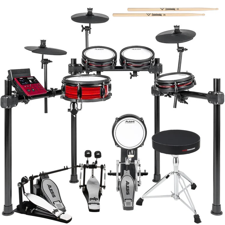 Alesis Nitro Pro Electronic Drum Kit - Double Kick Essentials Bundle