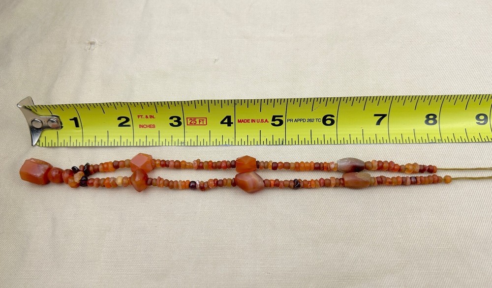 Ancient Bactrian Banded Agate and Carnelian Beads