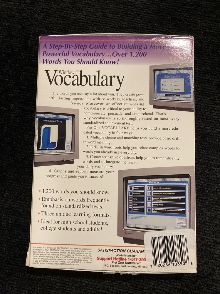 Windows Vocabulary (PC, 1995) Complete, Vintage.
