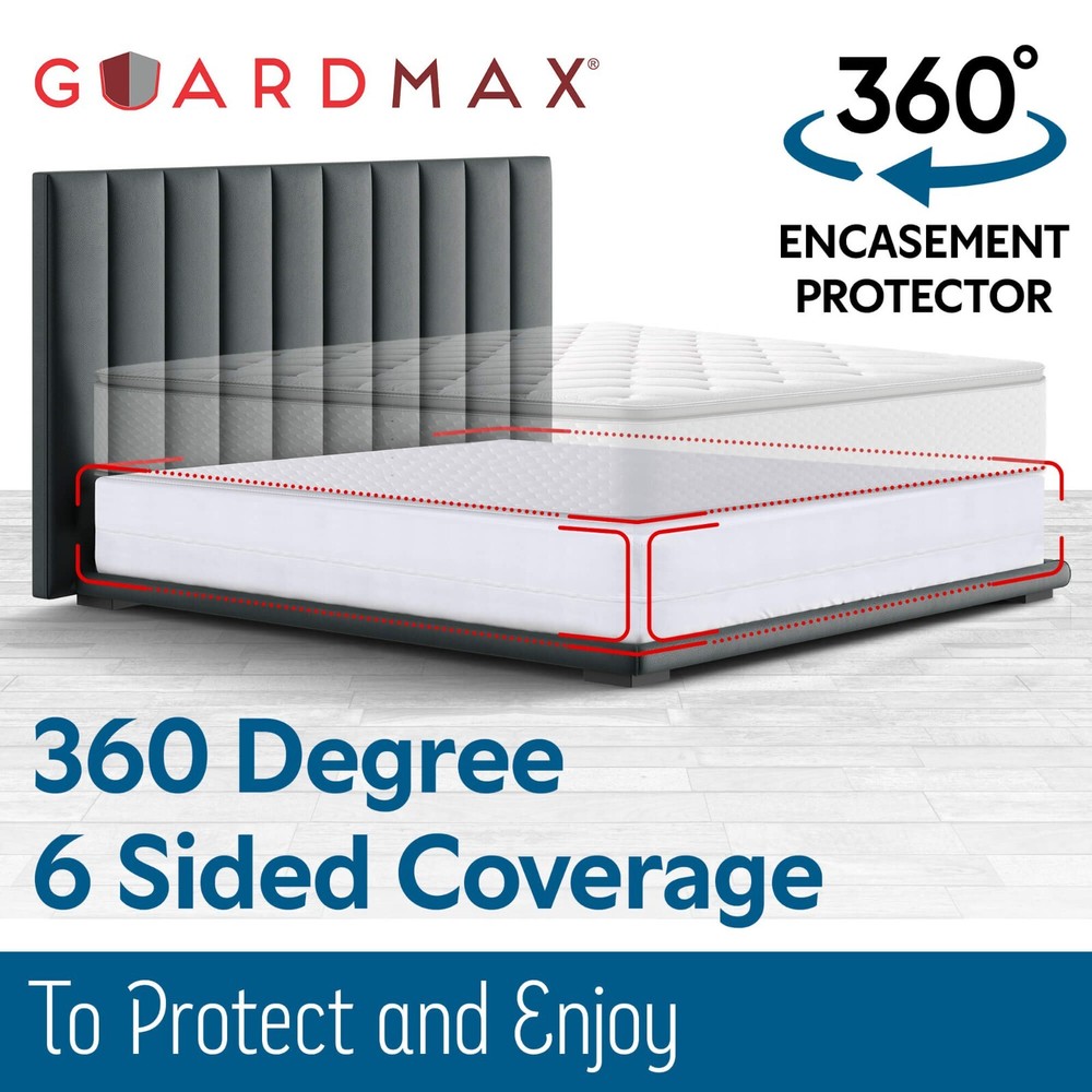 Guardmax Waterproof Box Spring Protector Encasement with Zipper