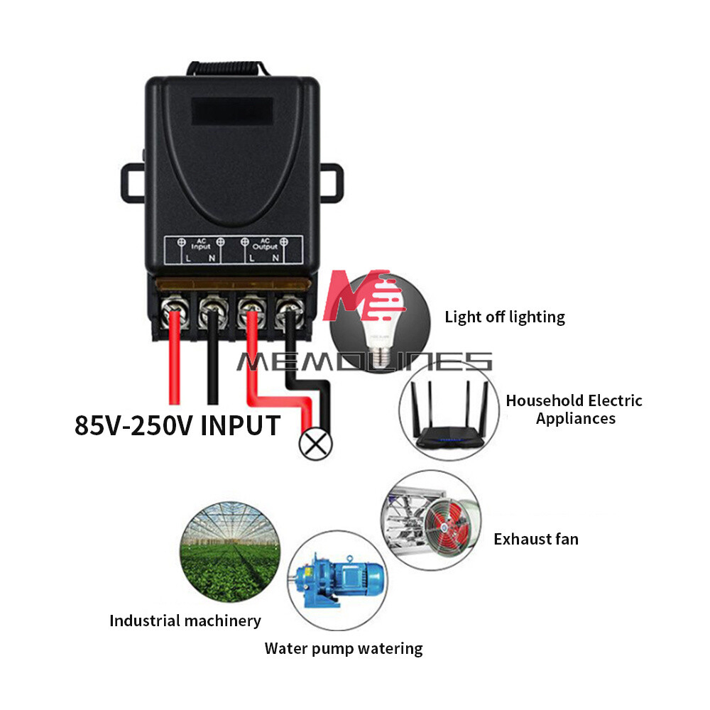 AC220V 30A 1CH Wireless Remote Control Switch Water Pump Motor Controller 433MHZ