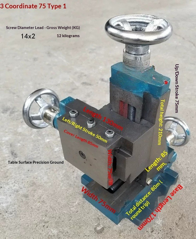 Vertical Cross-Slide, Dovetail-Way Sled, 3-Axis Multifunctional Machine