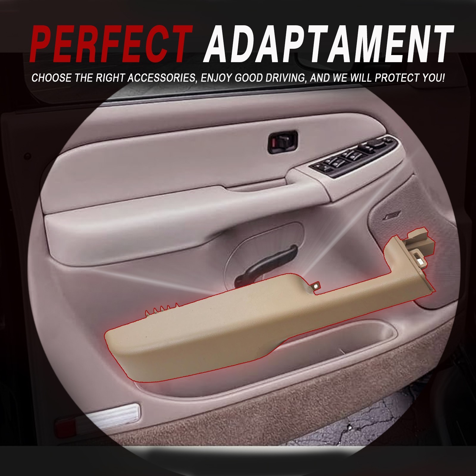 Front Left+Right Door Armrest Handle Fits GMC Yukon Chevy Suburban/Tahoe 1999-06