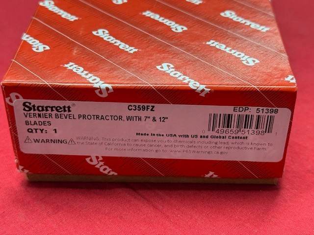 Starrett C359FZ Precision Universal Bevel Vernier Protractor, 360*
