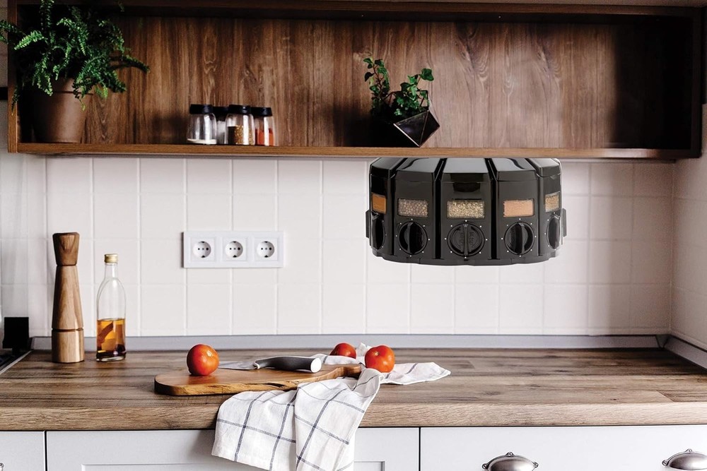 Kitchen Art Spice Rack Select-A-Spice Auto-Measure Carousel 12 Compartments