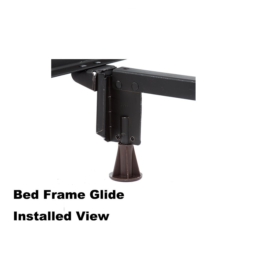 Home's Place Steel Stem Bed Frame Feet to Replace Wheels. Prevent Dark Brown