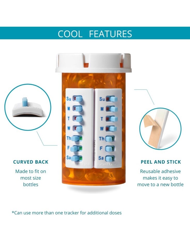 5 Count Pack Pill Tracker Medication Tracker and Reminder