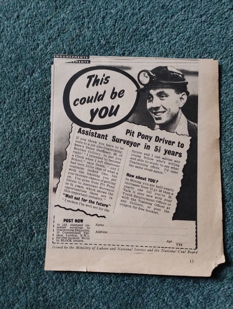 A2p Ephemera 1952 Advert Mining This Could Be You