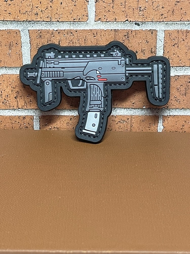 PVC Tactical Patch, Uzi Gun Morale Patch Hook Backed - Uzi Rifle Patch