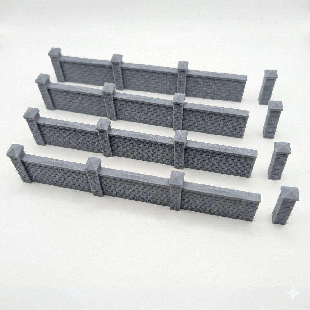 O Scale Brick Wall Fence