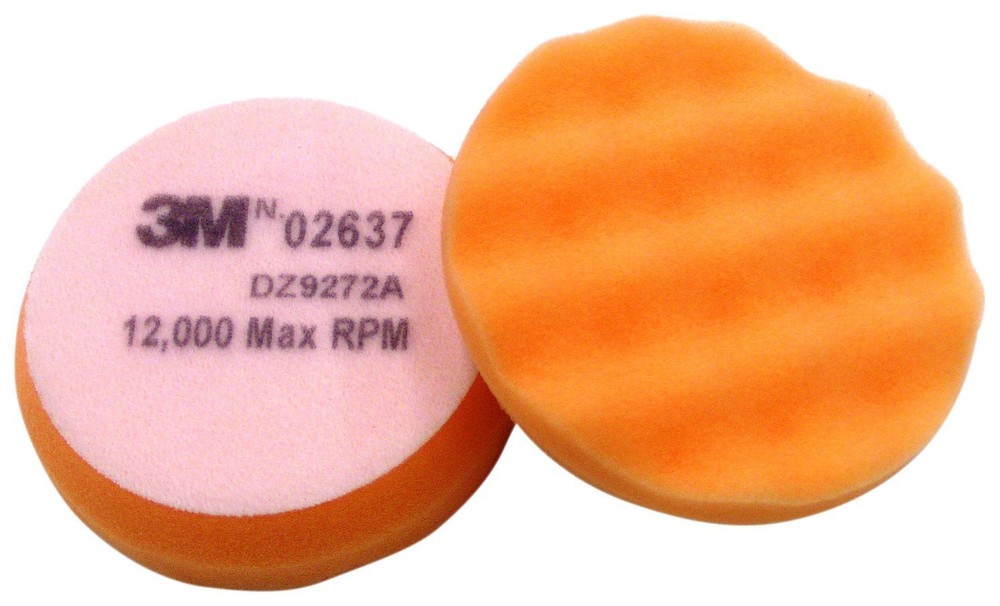 3M 02637 Finesse-it Buffing Pad, Hook-and-Loop Attachment, 3-3/4", Single Pad