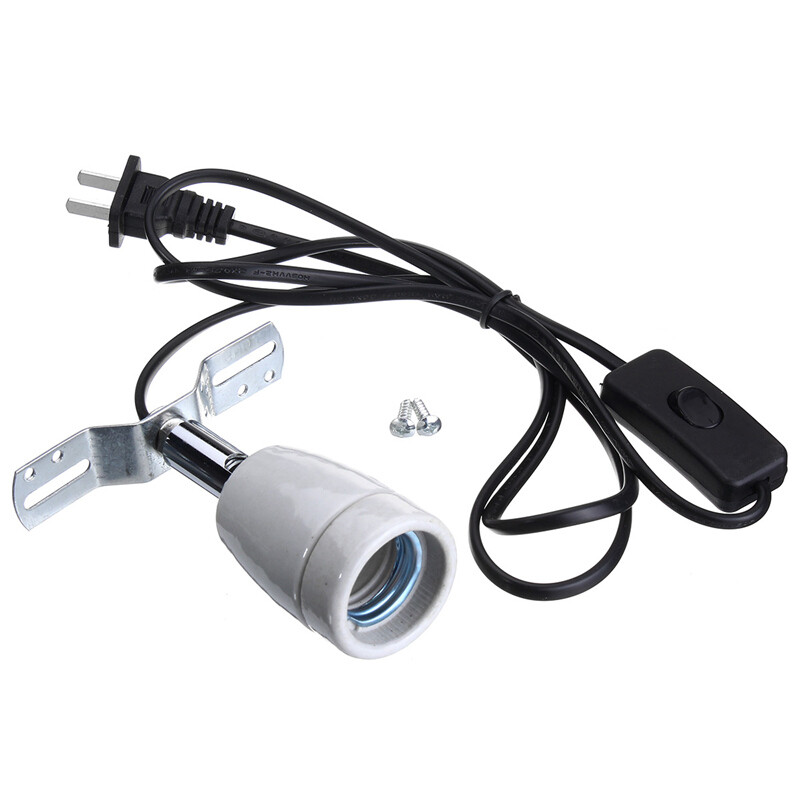 360° Ceramic Reptile Light Heating Lamp Bulb Holder w/ Bracket/Switch E27 Socket