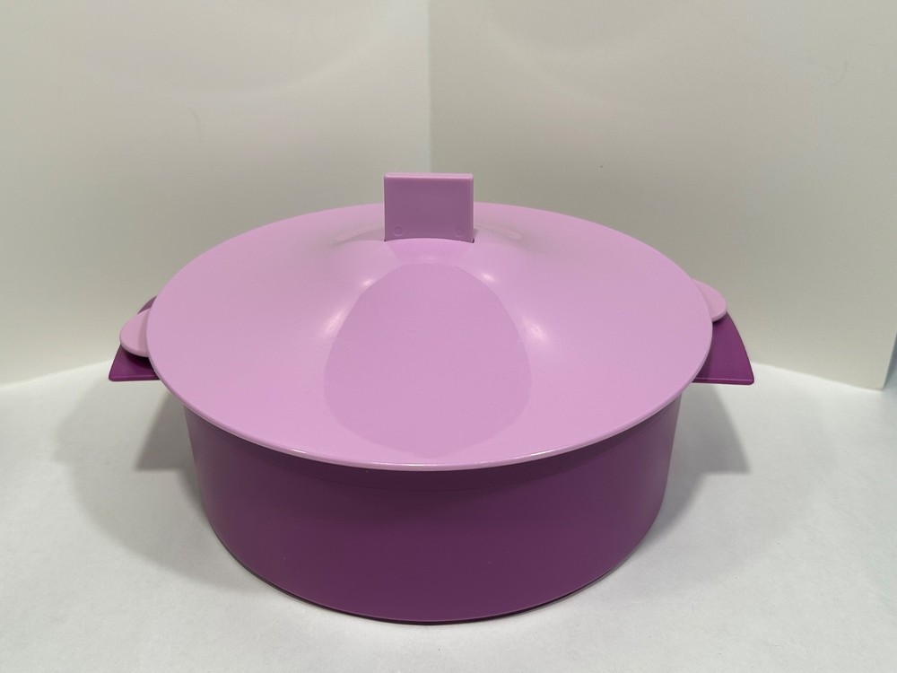TUPPERWARE Microwave Vegetable Steamer Purple 3 Piece Set
