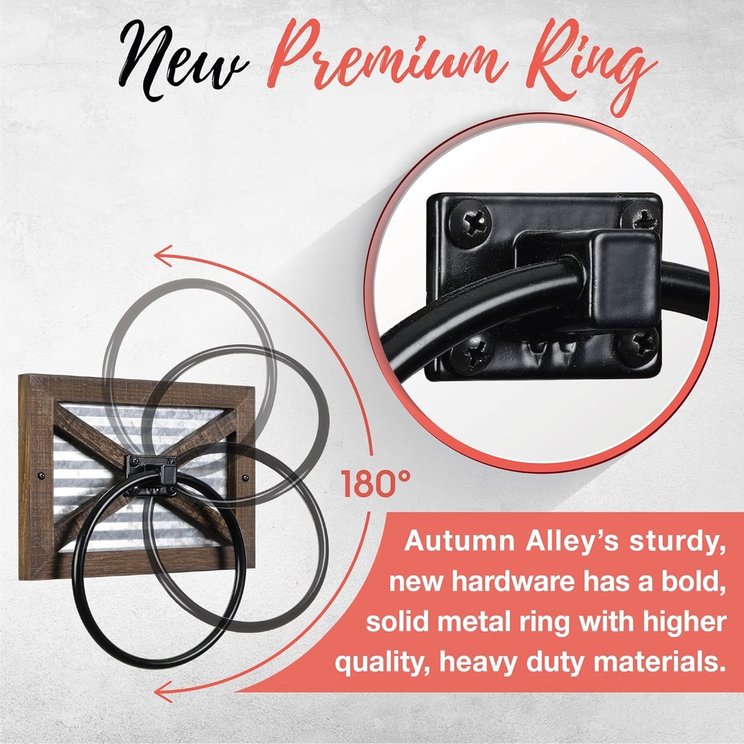 Autumn Alley Farmhouse Toilet Paper Holder and Rustic Towel Holder Set