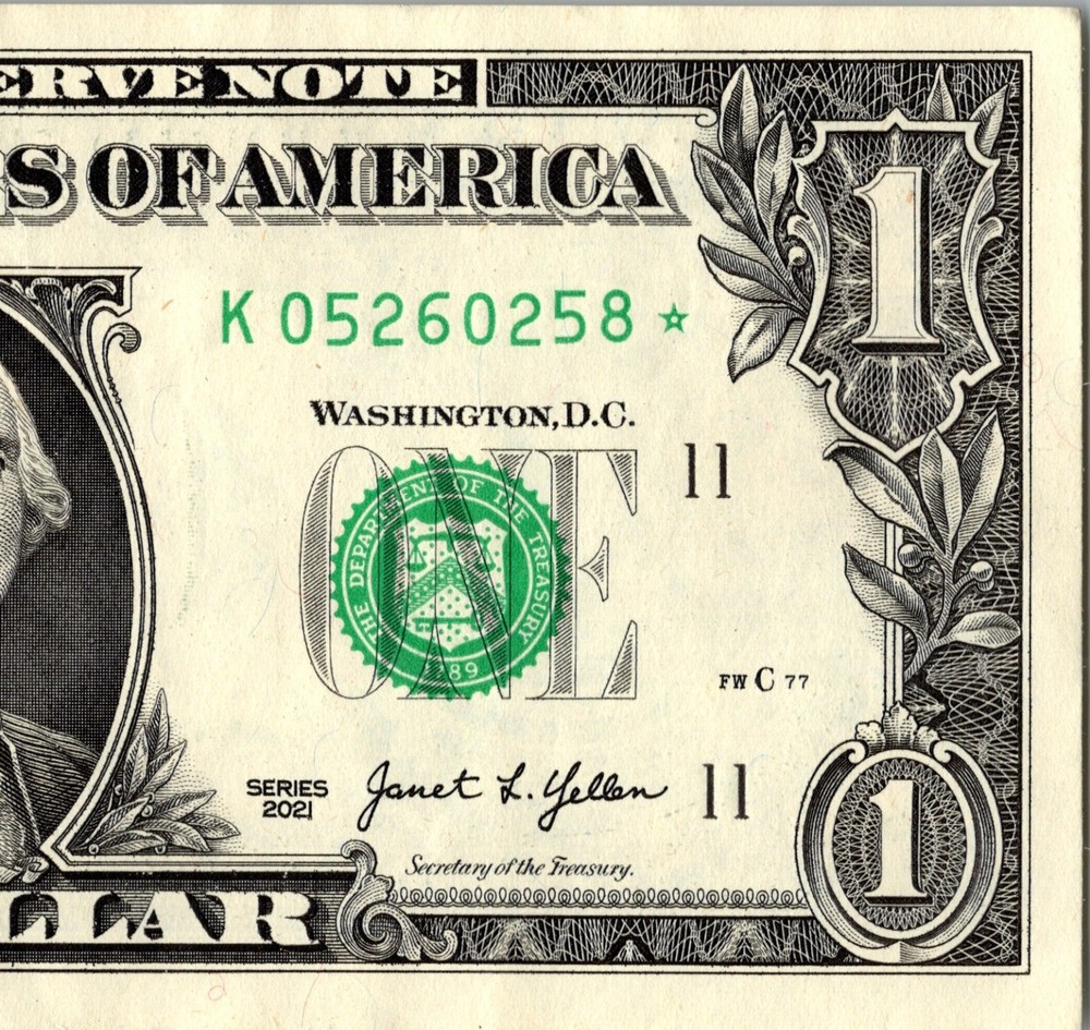 2021 K Star note One Dollar Bill Regular Run 3.2 pack note