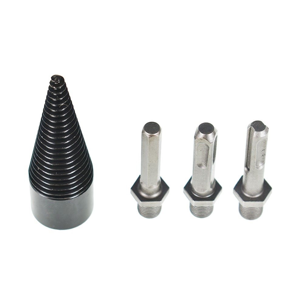 Removable hex+Square+Round 32mm 3pcs Firewood Log Splitter Drill Bit Set