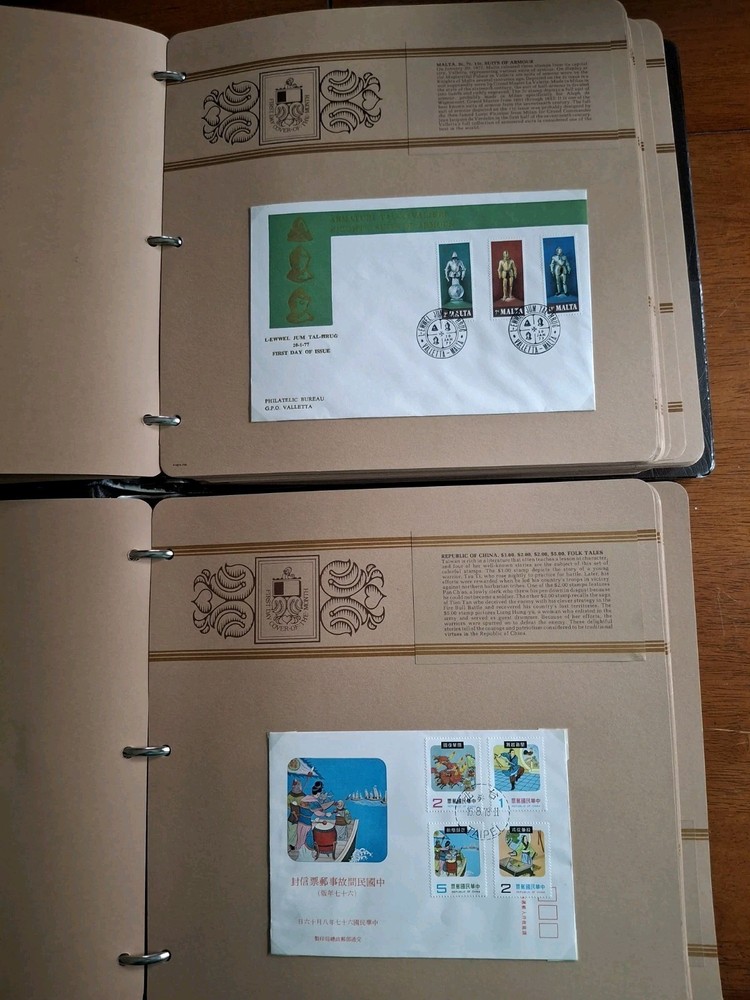 2 FLEETWOOD FDC FIRST DAY COVER OF THE MONTH 3-RING 2" BINDER with SLIPCASE