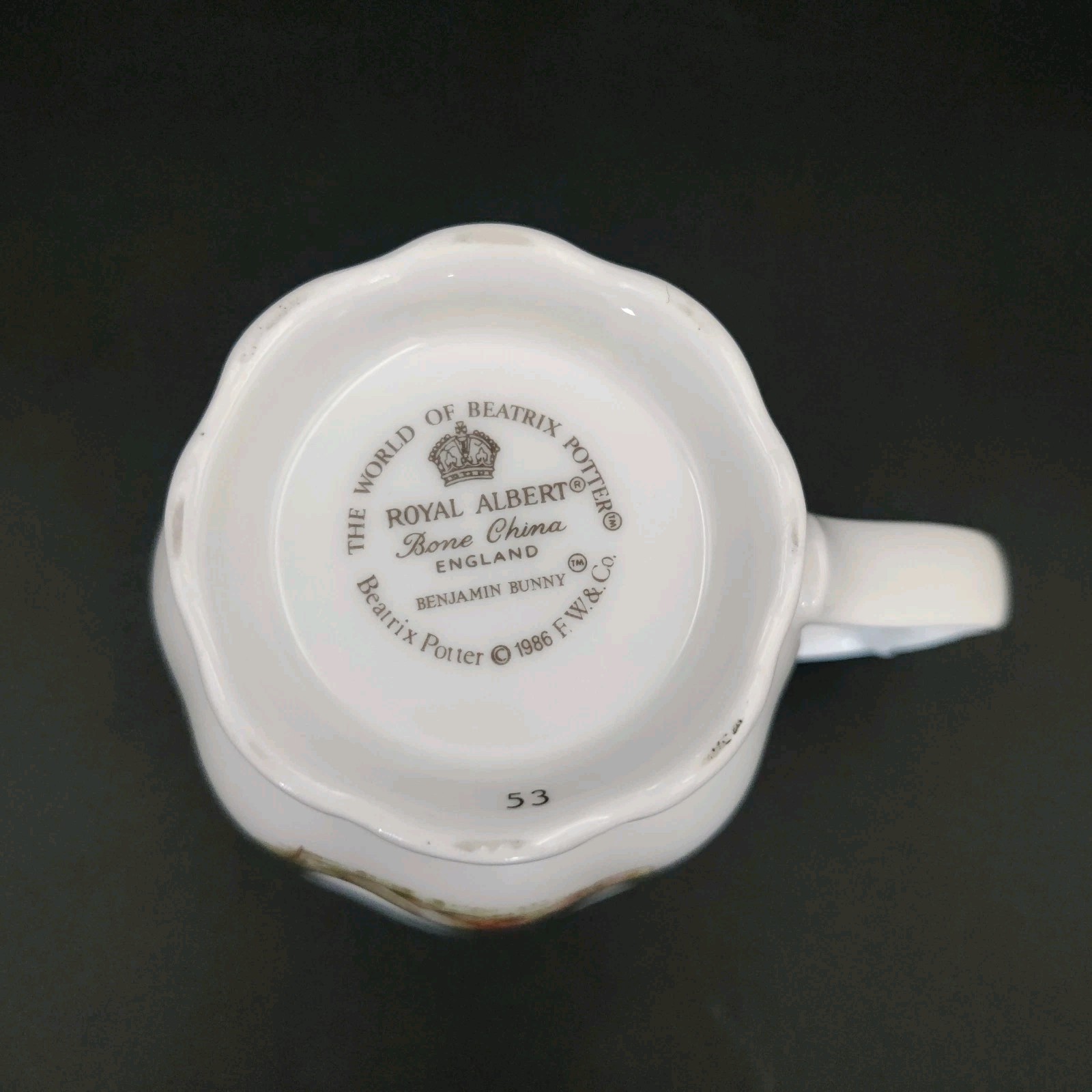 Vtg Royal Albert Benjamin Bunny Mug from The World of Beatrix Potter Series 1986