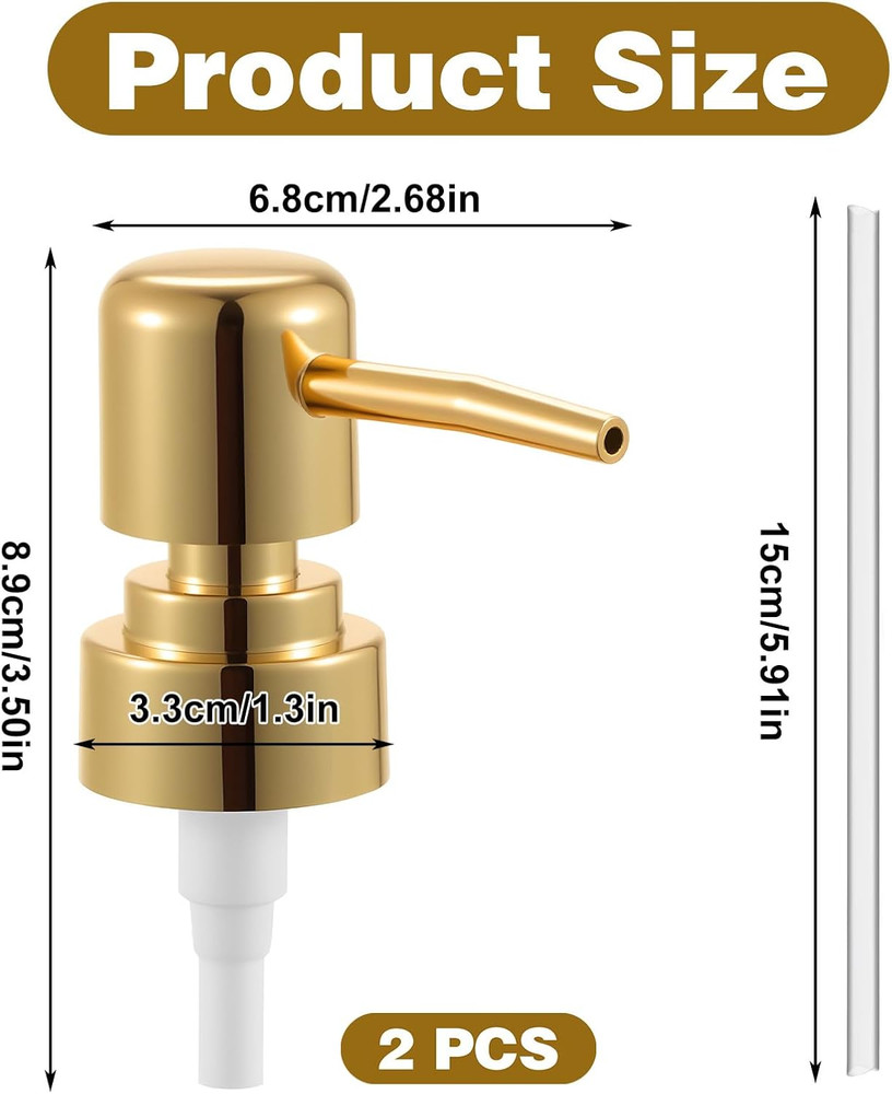 2 Pack Soap Pump Replacement Gold Soap Dispenser Pump Replacement Lotion Pumps L