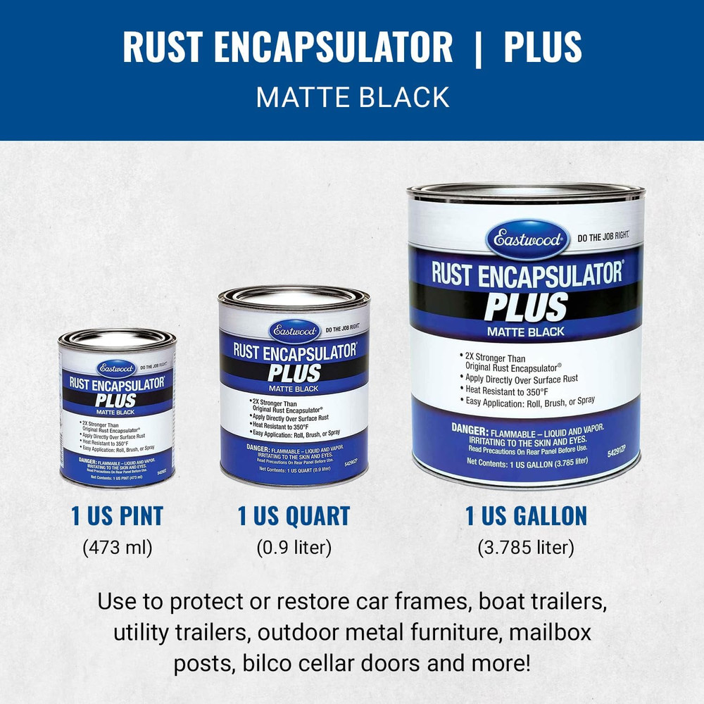 Matte Black Rust Encapsulator plus | Long Lasting Durable Finish 1 Coat Maximum