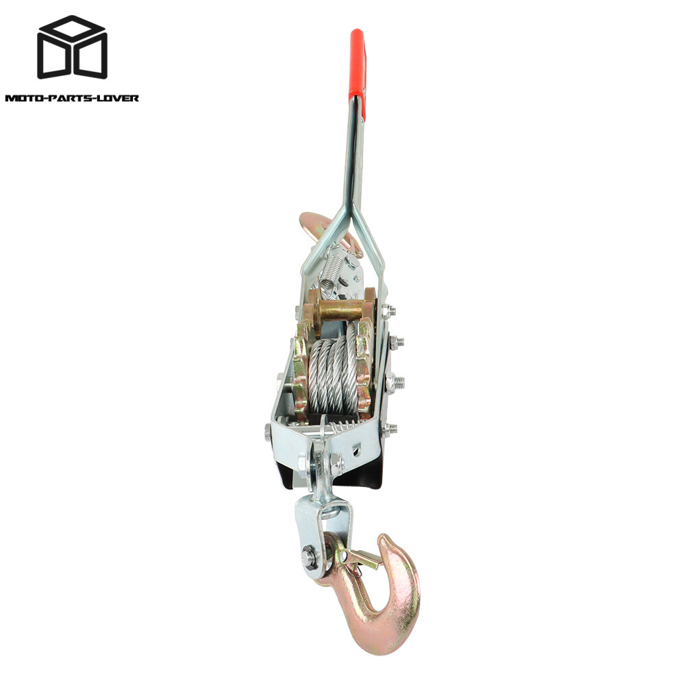 Come Along 2 Ton Winch Ratchet Dual Gear Power Puller w/2 Hooks Steel Cable