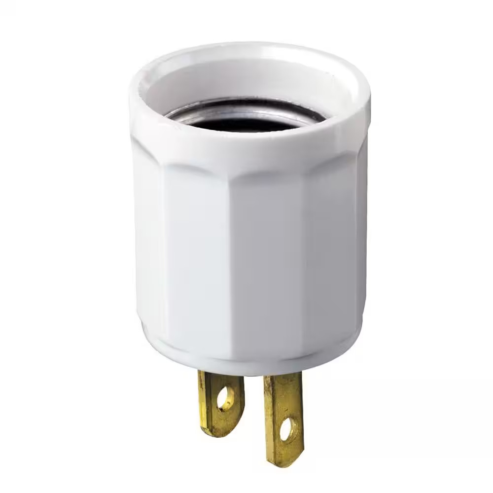 Outlet-to-Socket Light Plug White 61-W