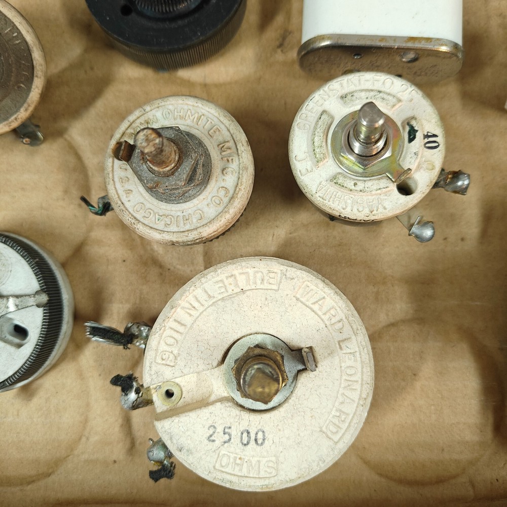 Vintage Variable Resistors & Controls Lot - Bakelite, Ceramic, Rheostats & More