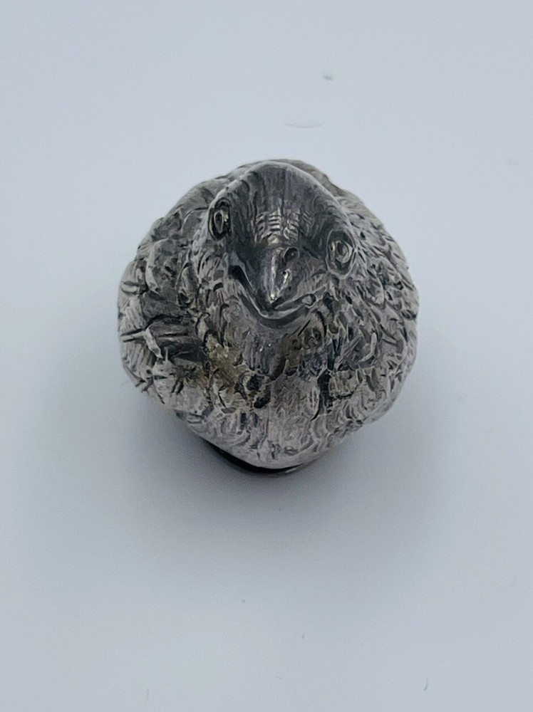 Antique German 800 Silver Figural Bird Pill Box