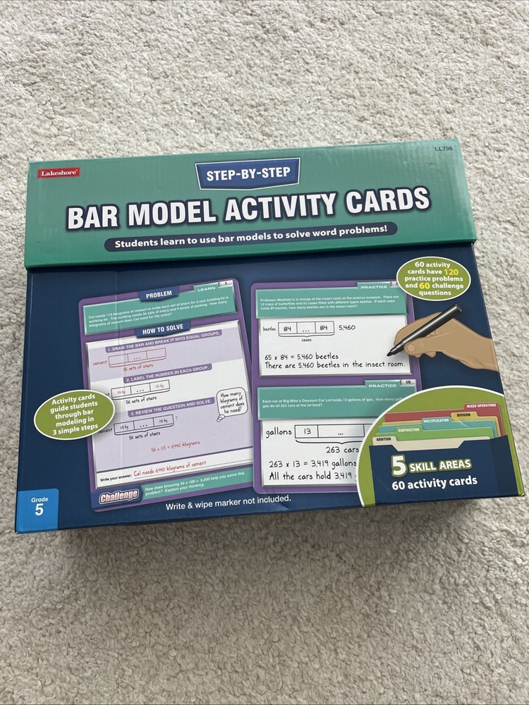 Lakeshore Bar Model Activity Cards Learning Step-By-Step Unused