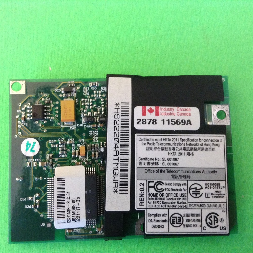 Apple POWERMAC G4 EMC1914 Computer Internal Modem Card U01M085 A01-0467