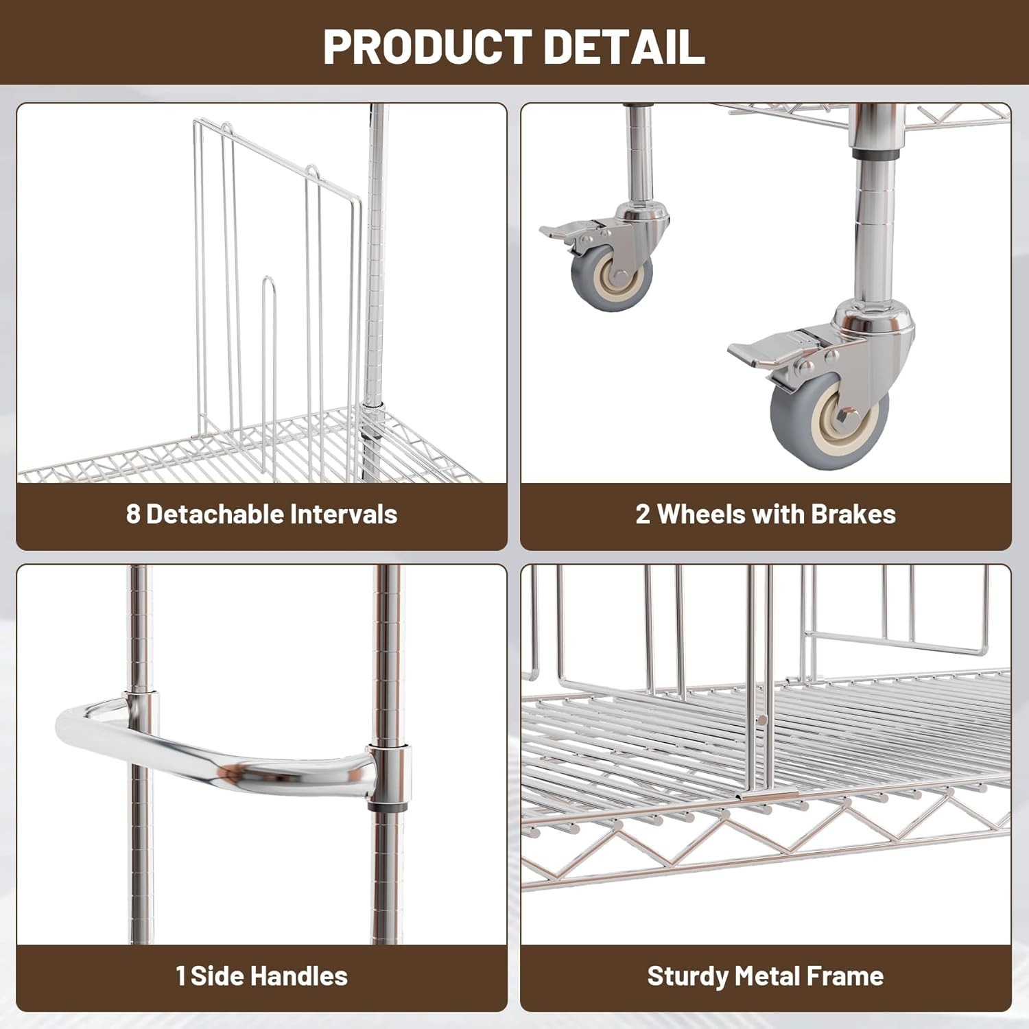 Wire Carton Cart, 2-Tier Stand with Wheels for Cardboard Box Storage & Move
