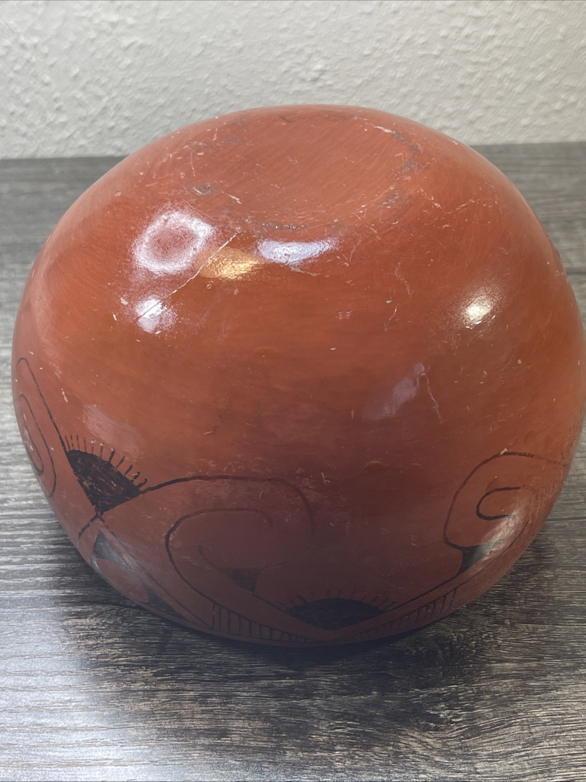 VTG Hopi Native American Hand Painted Vessel Jar Bowl Pottery Unsigned6”x4”tall￼