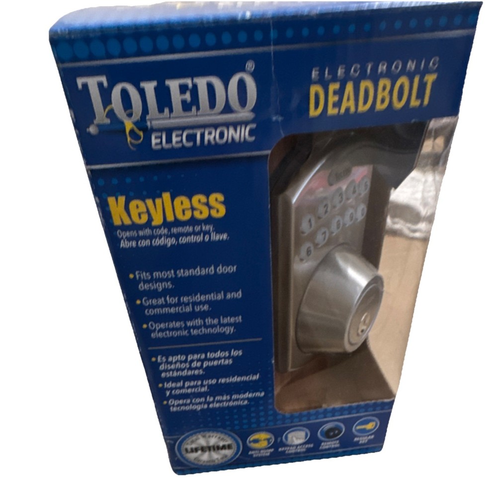 Toledo Combination Keypad Smart Lock Electronic Keyless Metal Brushed Silver