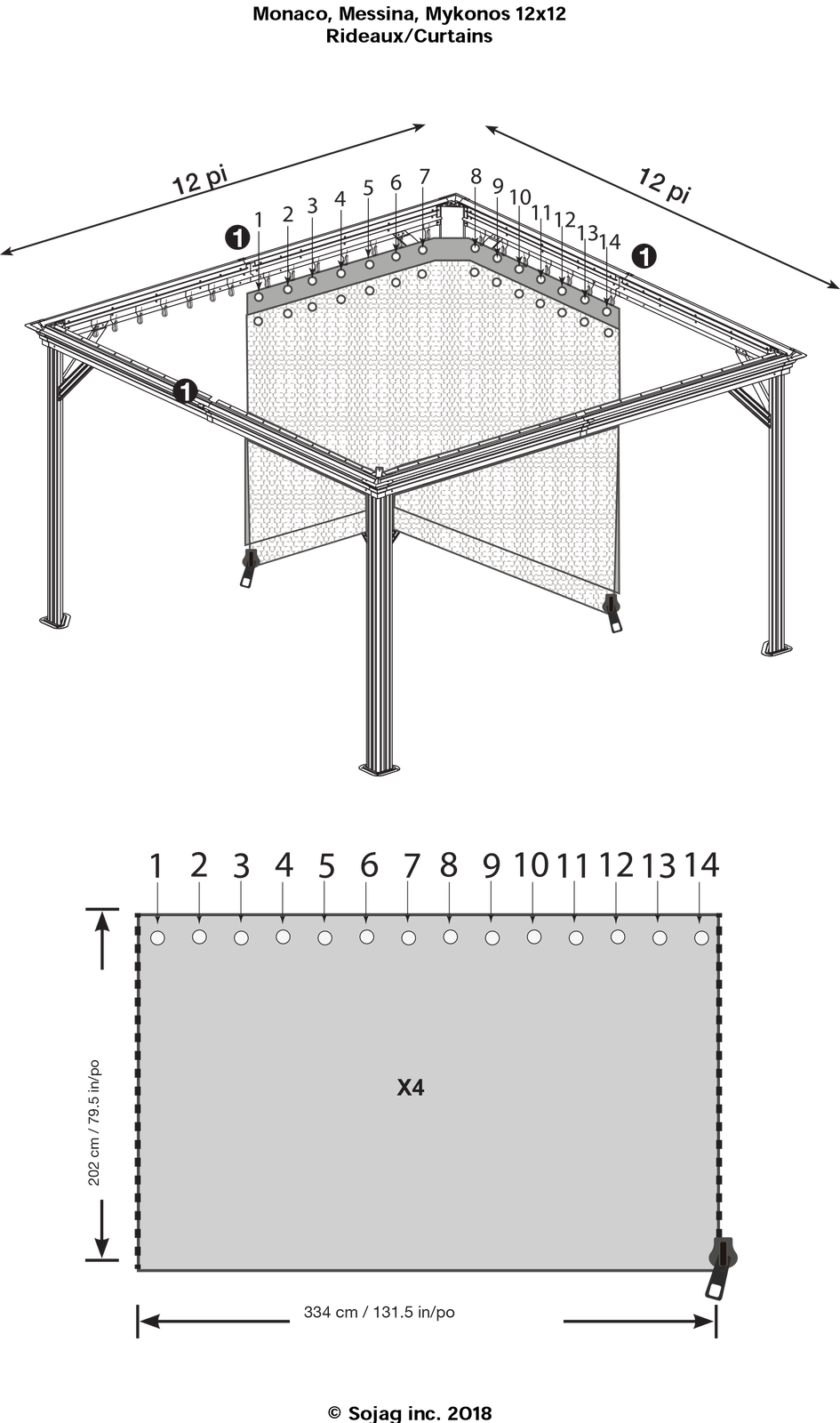 Sojag Messina & Mykonos Curtains in Spun Grey, New Gazebo Panels