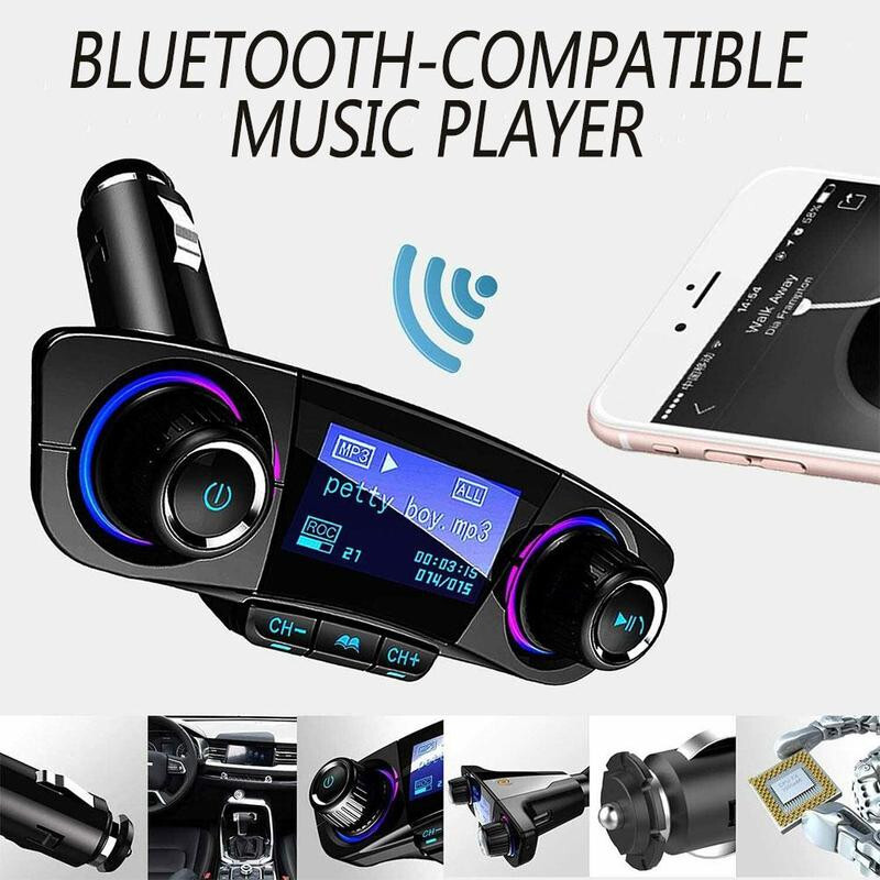 Bluetooth Wireless Car MP3 FM Transmitter AUX Audio Stereo Adapter 2 USB Charger