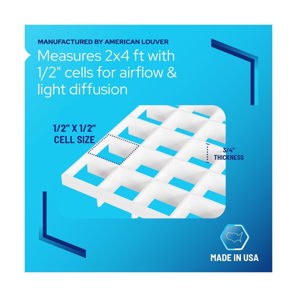KASTLITE Egg Crate Panel 2-Pack in White | Polystyrene | 23 5/8” x 47 5/8&
