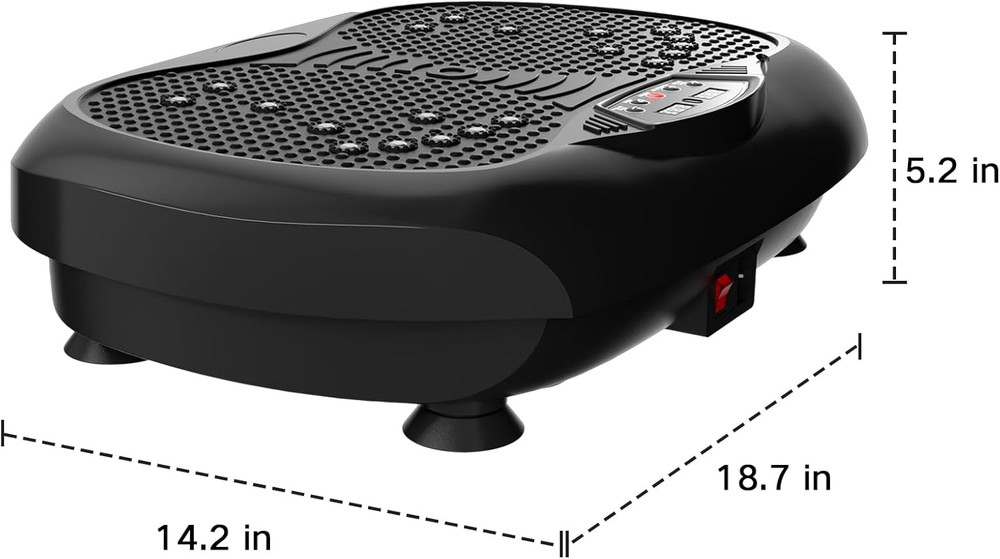 Vibration Plate Exercise Machine - Whole Body Workout Platform with Resistance B