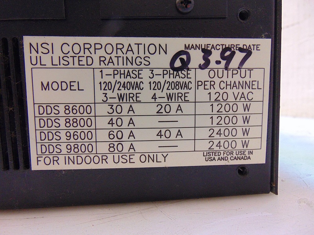 NSI DDS 9600 Digital Dimming System - Untested - S7432