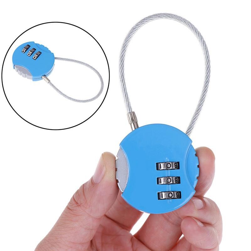 3 Dial Digit Password Combination Padlock Suitcase Luggage Metal Code Lock