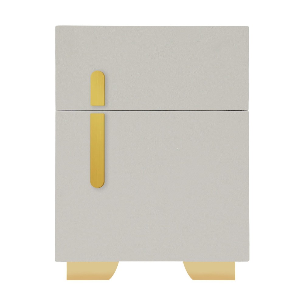 Phone Charging Bedside Cabinet, Grey, Bedside Table with Safe+Combination Lock