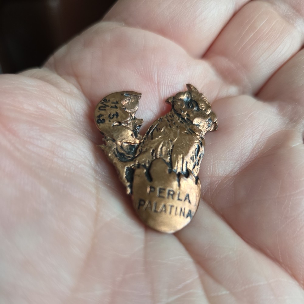 Vintage Lapel Pin Badge PERLA PALATINA German Bird coming Out of its Shell