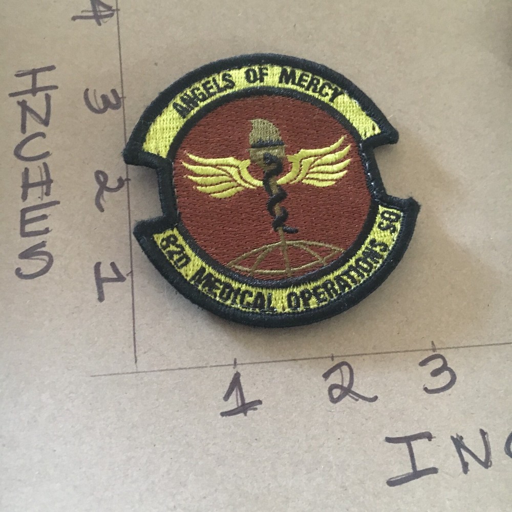 USAF 82nd Medical Operations Squadron subdued patch 4/22/25 with hook &loop back